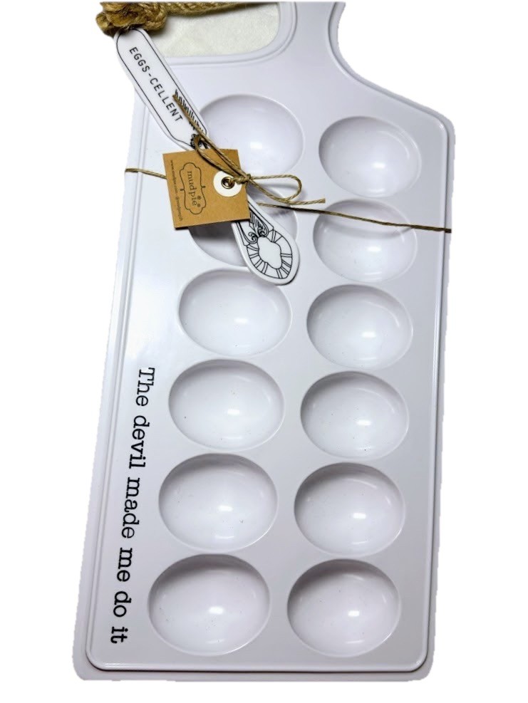 Mud Pie Circa Collection Melamine Devil Egg Serving Tray Devil Made Me Do It H38