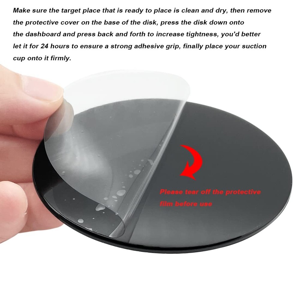 4 Pack 95mm Black Adhesive Dashboard Pad Mounting Disk, Mounting Disk for Suc...