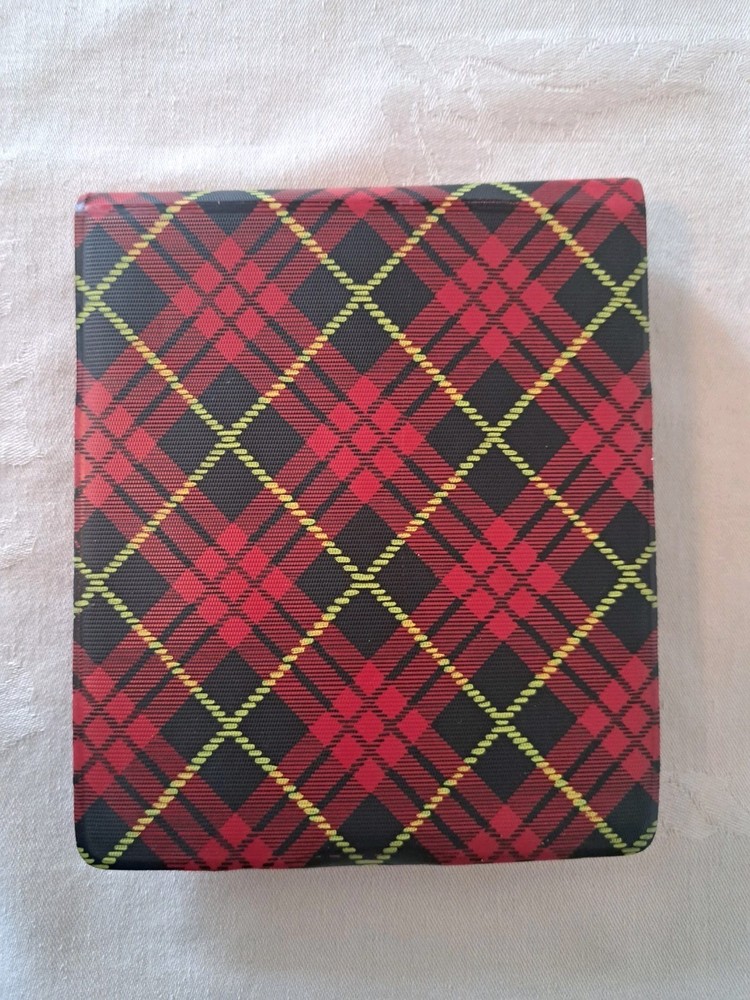 Vintage Nut Picks & Case Plaid Plastic Holder Tools