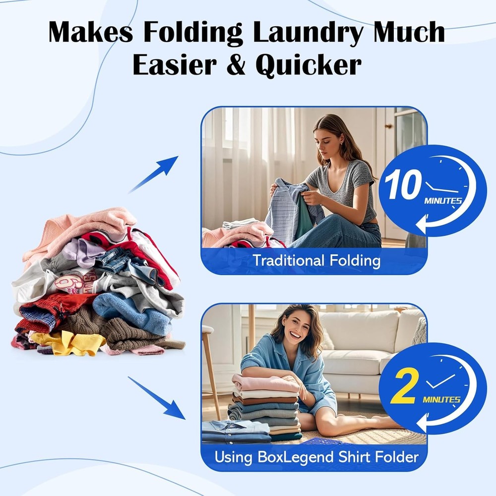 Blue Shirt Folding Board for Closet Organization
