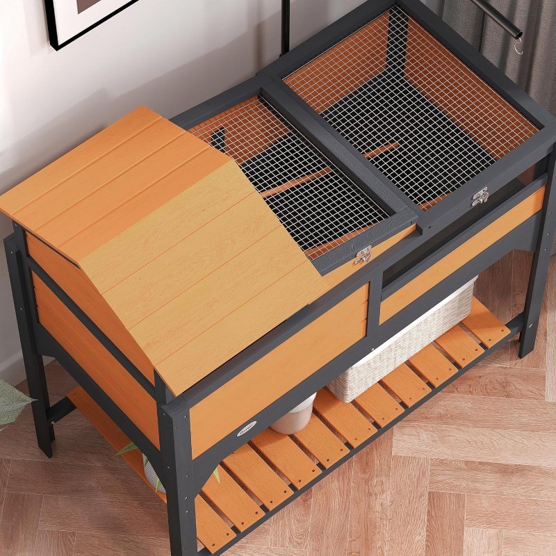 Tortoise Habitat with Adjustable Lamp Holder 2 Layer Enclosure Openable Lid