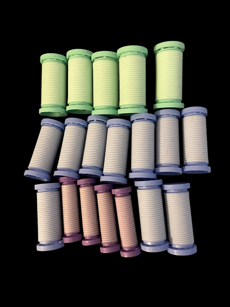 CLAIROL Vtg EASY GRIP RUBBER FLOCKED HOT ROLLERS CURLERS Pastel Replacement