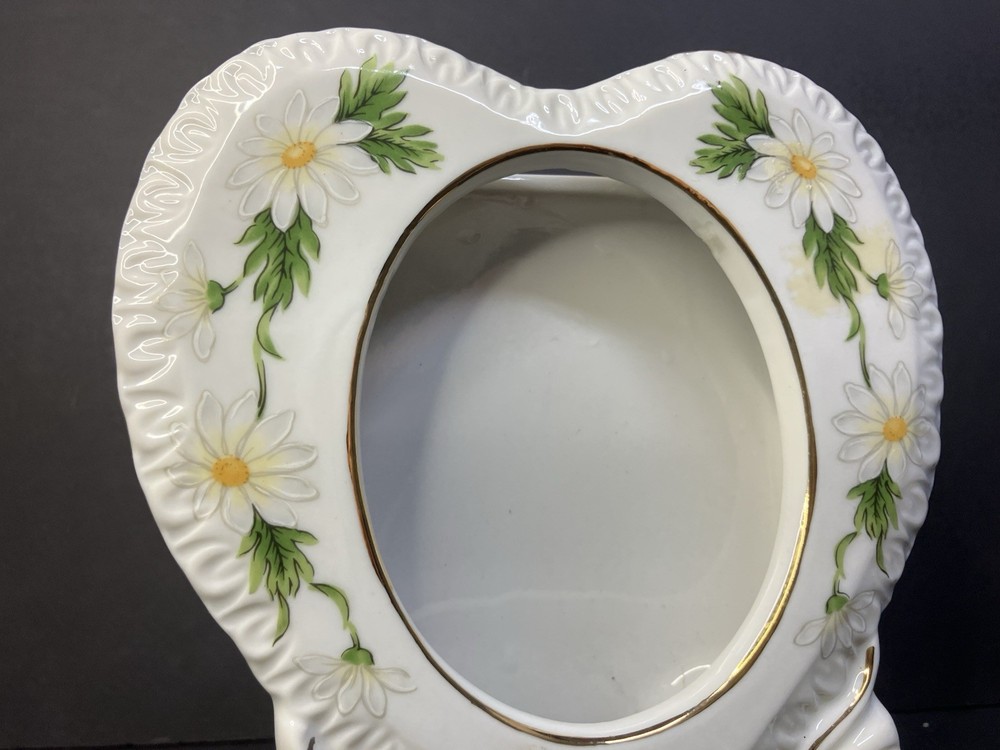 VTG Lefton Ceramic Frame Floral Heart