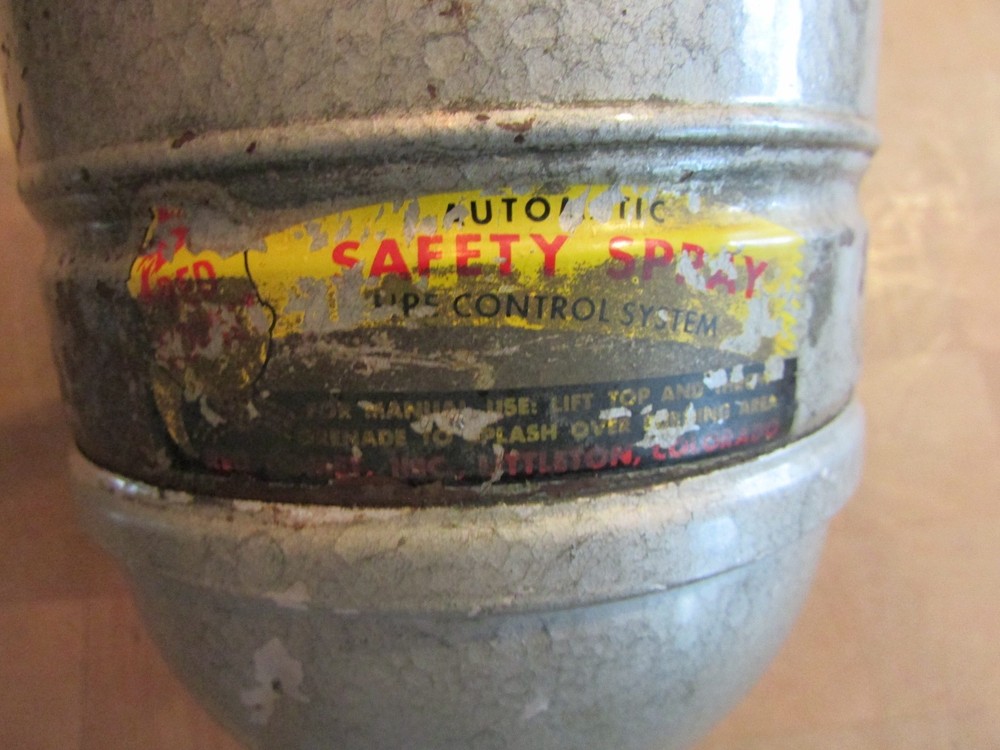 Vintage OVERHEAD CANNISTER Auto Safety Spray Fire Control System 2 PCS. EMPTY