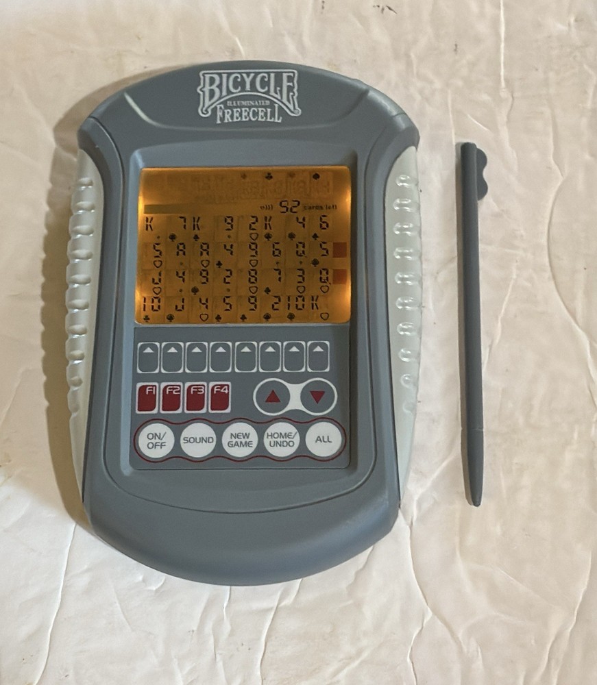 Illuminated Freecell Bicycle 2006 Techno Electronic Handheld Game wStylus Tested