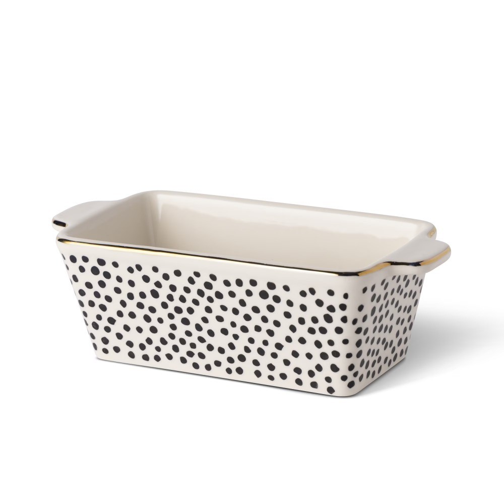 Mini Loaf Pan Ceramic 3.5 Inch Baking Dish with Dotted Design