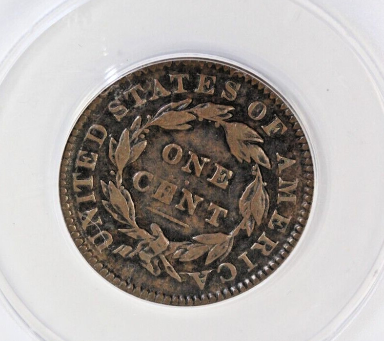 1833 Coronet Head Large Cent : ANACS VF20