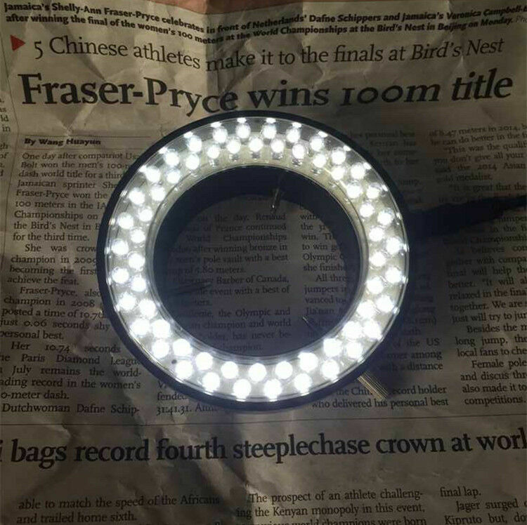 60mm Inner Diameter LED Ring Lamp Different Color Stereo Microscope Light Source