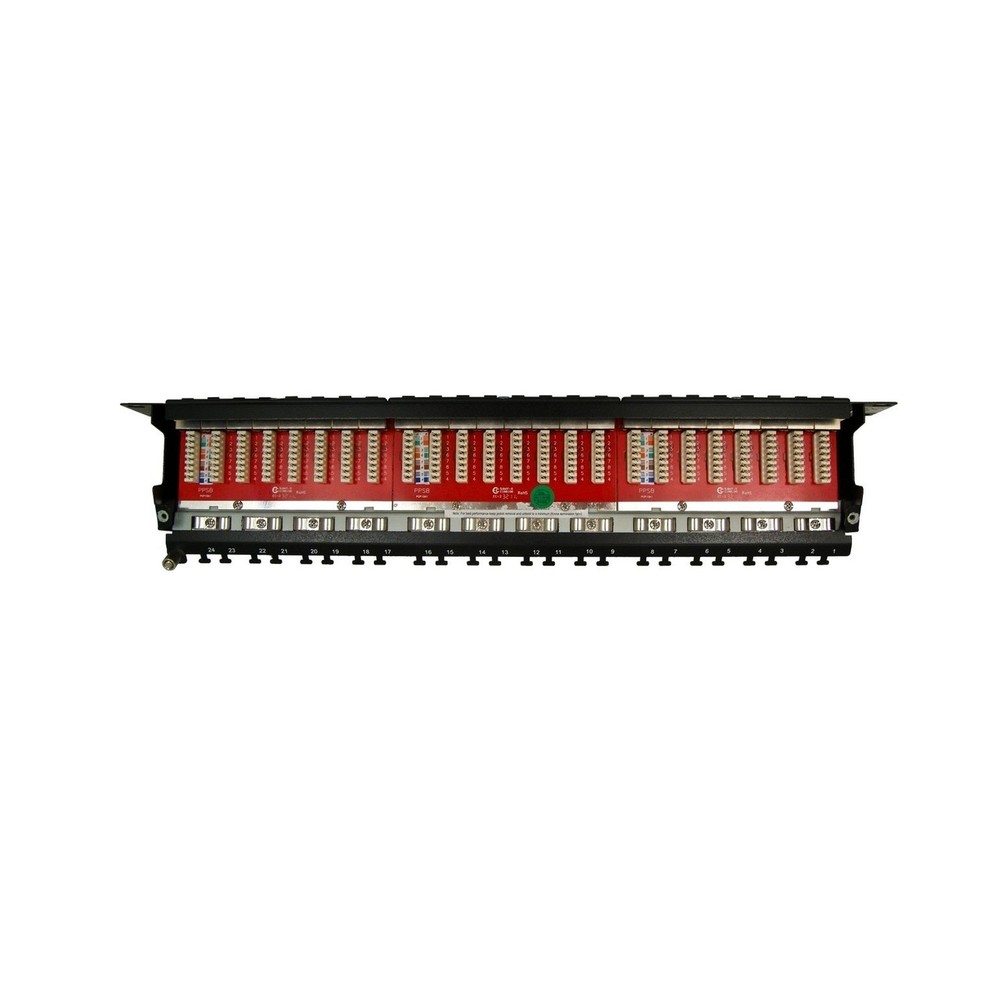 Vertical Cable Cat6A 24 Port Shielded Krone Type 19" Horizontal Rackmount 1U ...