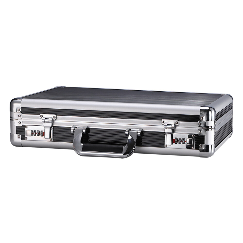 17 inch Aluminum Storage Box with Combination Lock Briefcase Security Case
