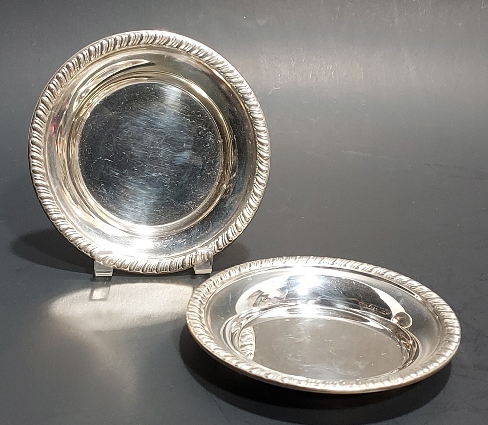 Pair Sterling Silver Butter Pats, No Monograms