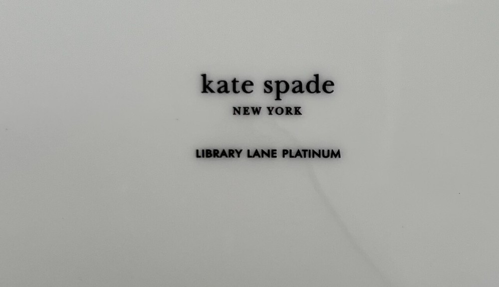Lenox Kate Spade Library Lane Platinum 5-Piece Place Setting Mint Condition
