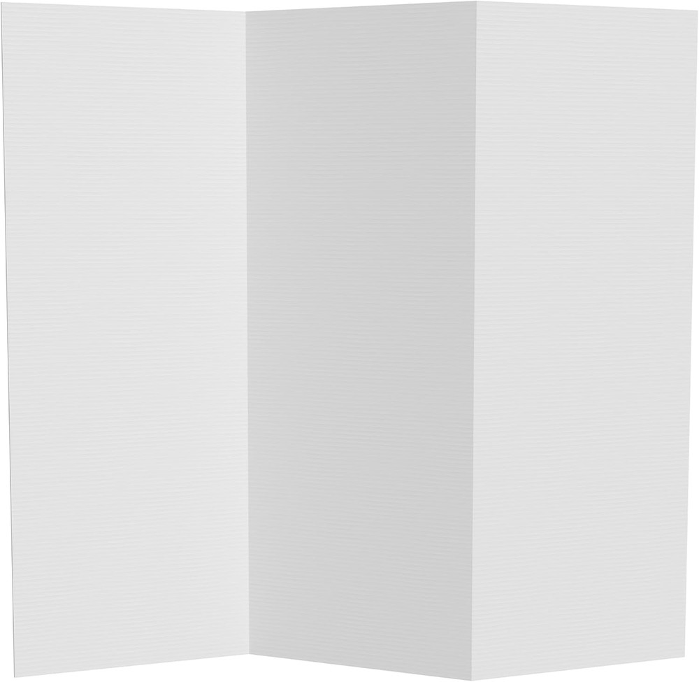 4 Ft. Short White Temporary Cardboard Folding Screen - 3 Panels