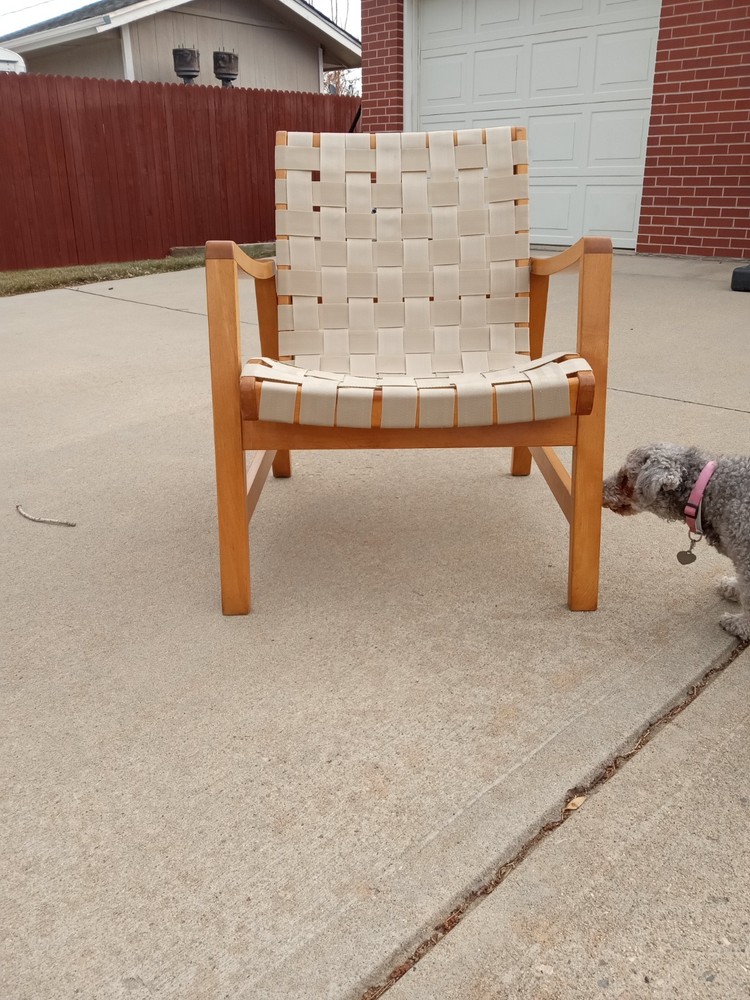 Jens Risom Knoll Webbed Lounge Armchair