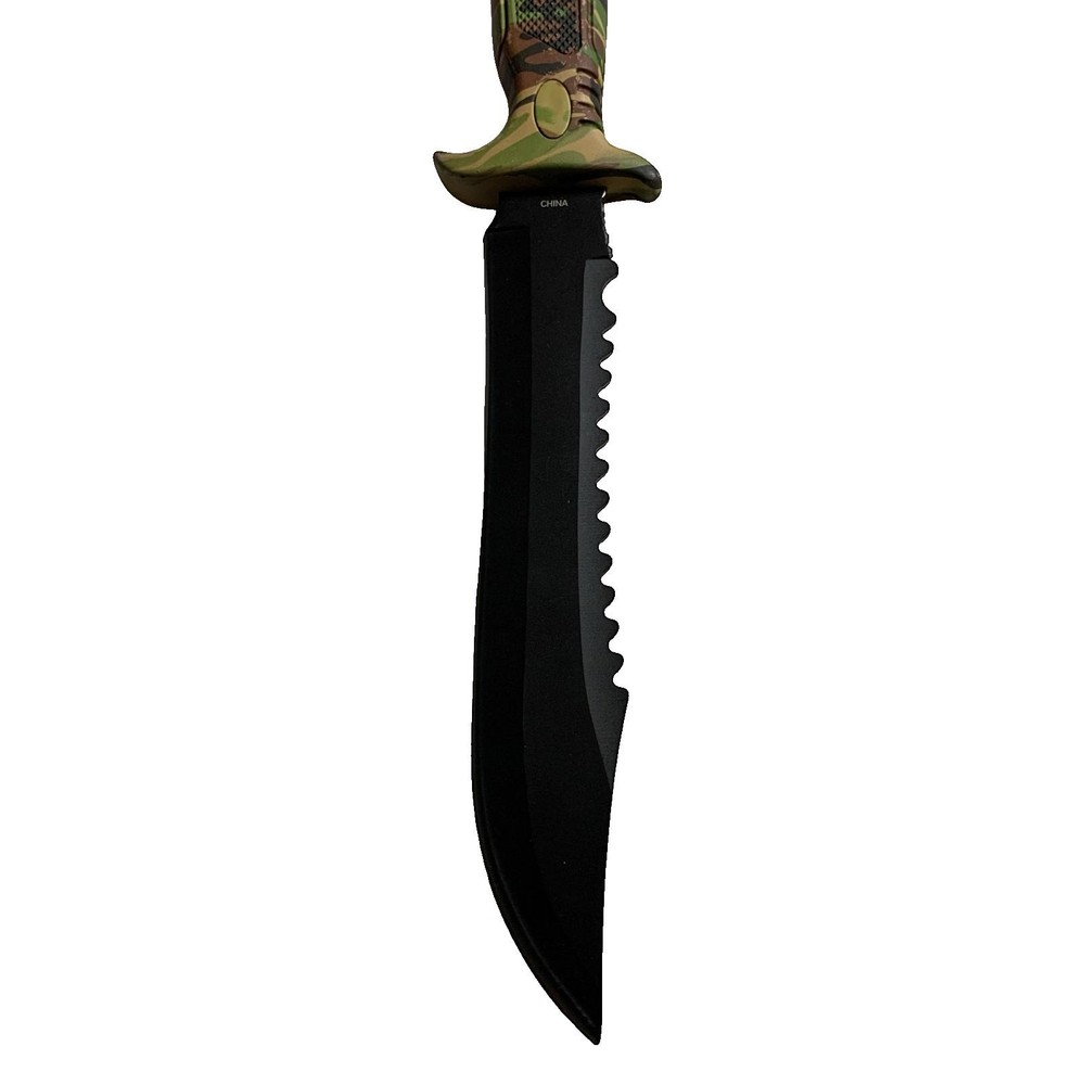 Tactical Fixed Blade Knife with Camouflage Handle and Sheath NEW