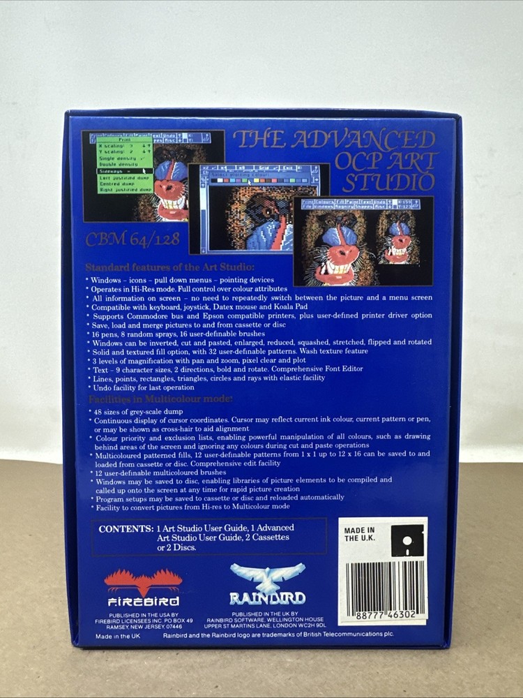 THE ADVANCED OCP ART STUDIO (Atari ST, 1987, Rainbird) Tested Disk, CIB!