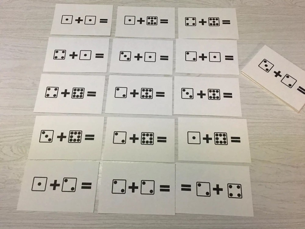 Addition Dice -Math- Laminated Activity Set - Teaching Supplies preschool