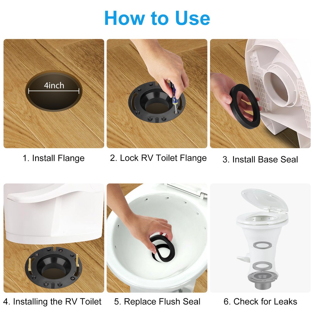 RV Toilet Seal for Dometic 300 310 320 Series, Flange, Flush Ball & Base Gasket