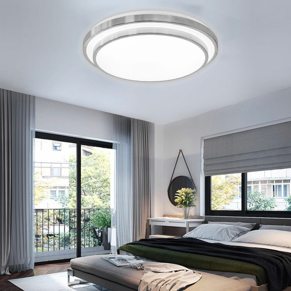 Modern LED Ceiling Light Flush Mount Dimmable Chandelier Lamp w/ Remote Control