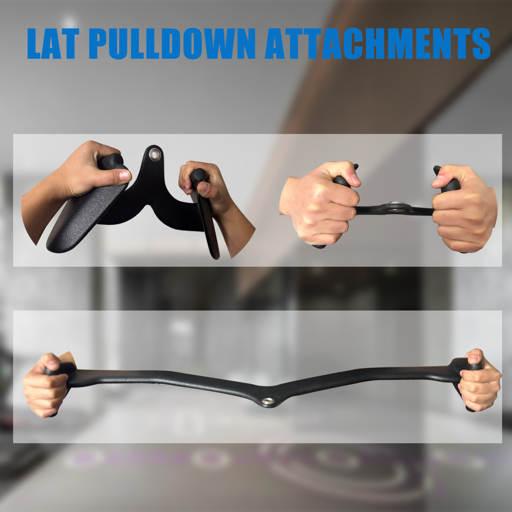 2PCS LAT Pulldown Bar Cable Machine Attachment Back Tricep Bar Strength Training