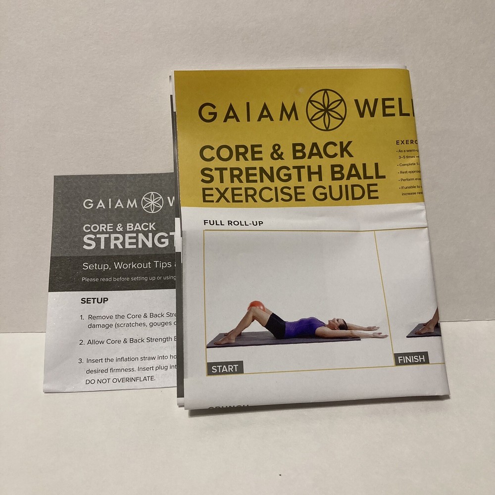 Gaiam Wellbeing Core & Back Strength Ball Soothe Back Pain Workout Exercise 10”