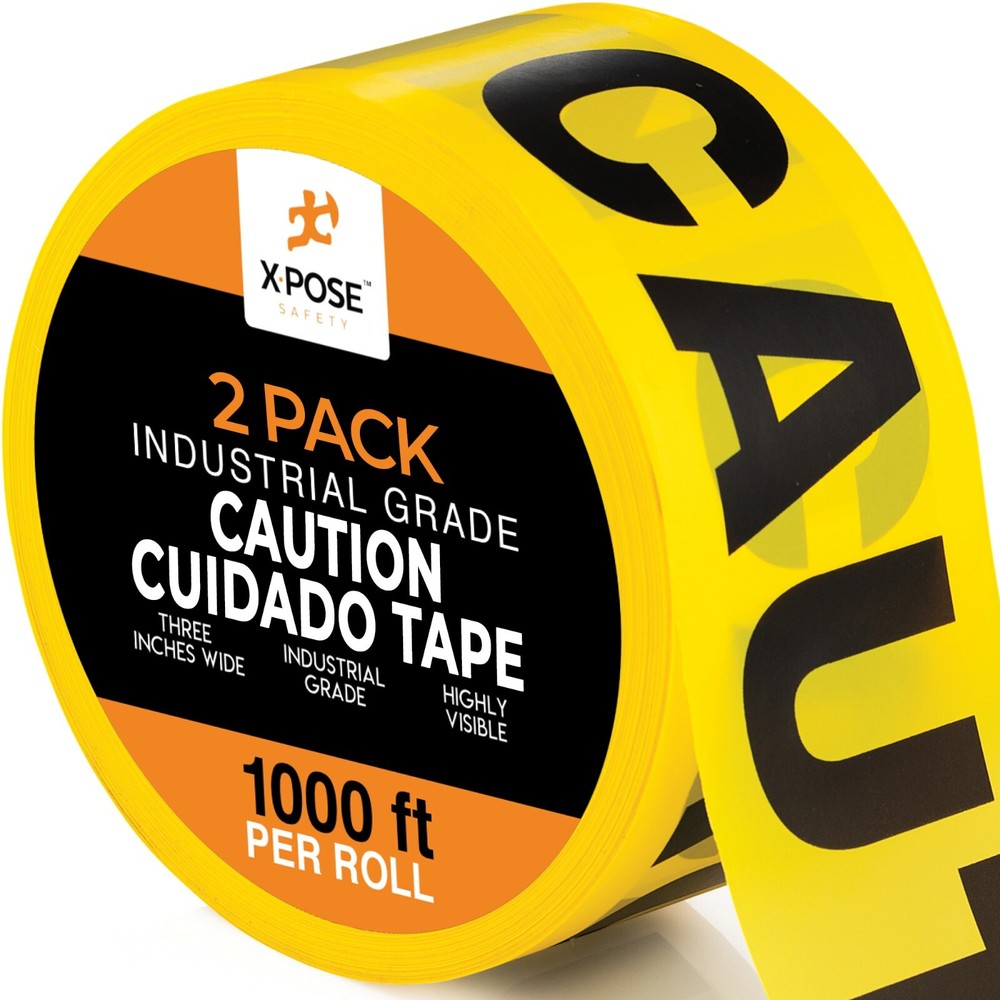 Caution/Cuidado Tape Roll - 1000 Ft x 3 Inch Wide Each