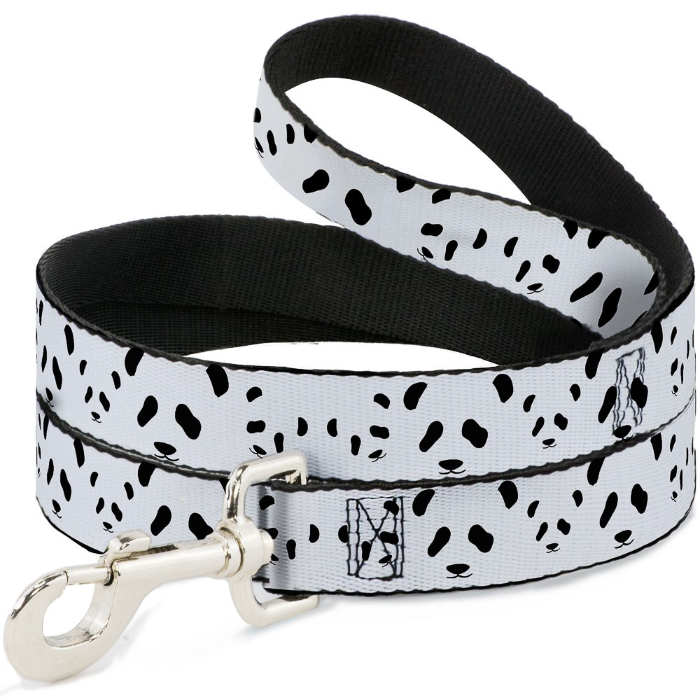 Dog Leash Panda Bear Spots NARROW 0.5"