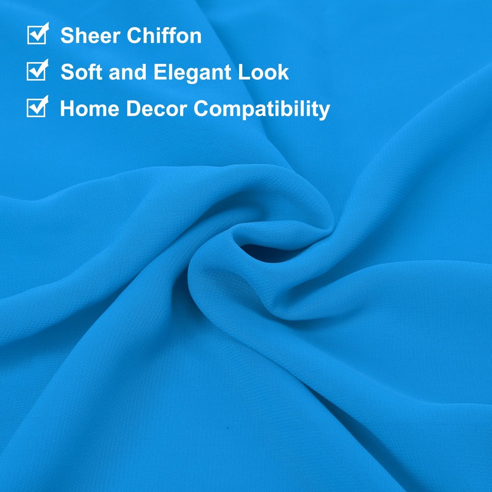 2 Pcs Lake Blue Chiffon Table Runner 27.5" x 118" Romantic Table Runner