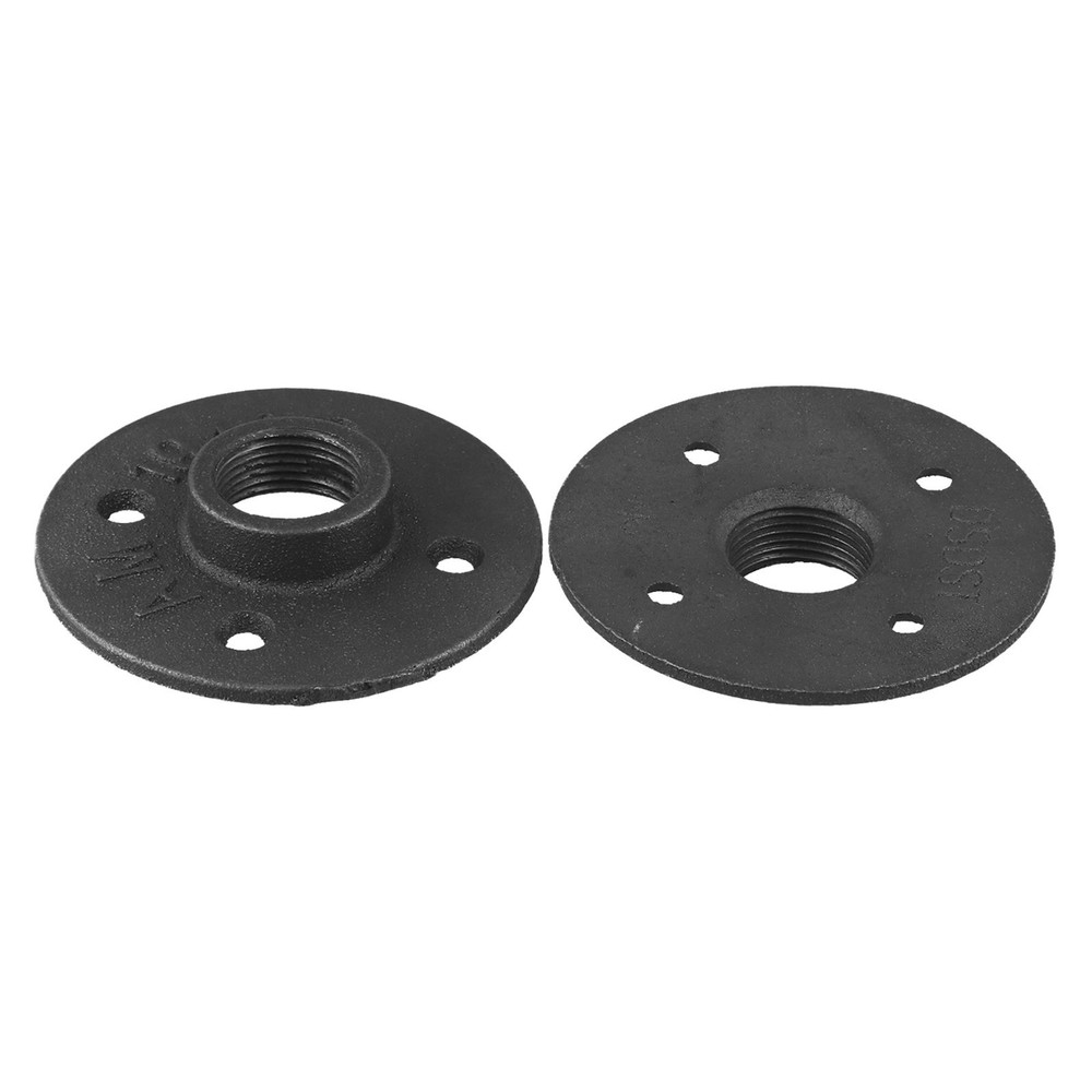 3/4 Black Painted Floor Flange with Threaded H 2 Pack Strong Connection