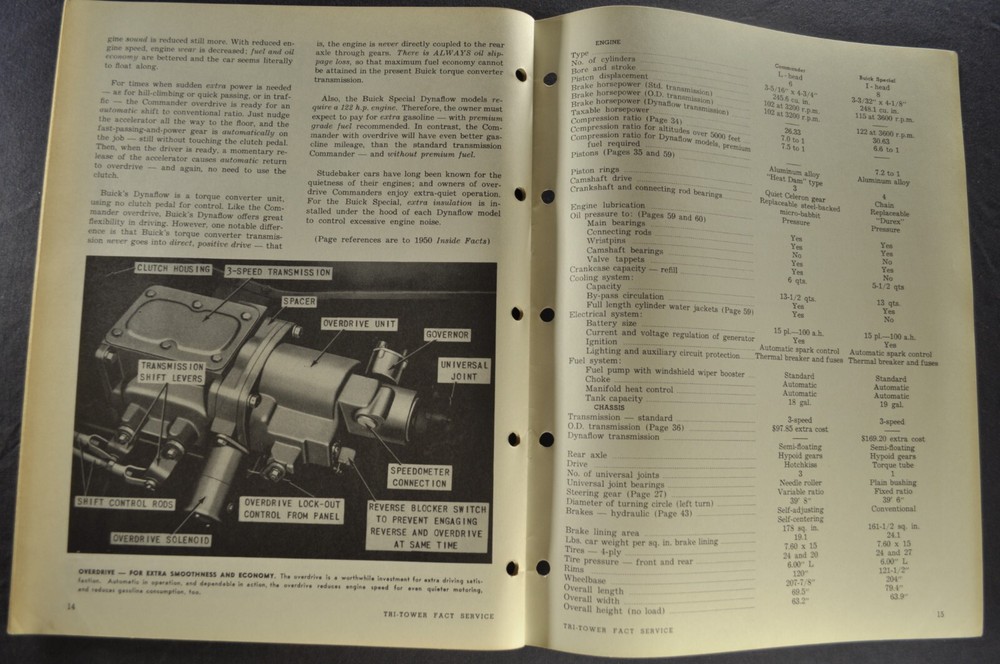 1950 Studebaker Sales Training Bulletin Commander vs Buick Nice Original 50