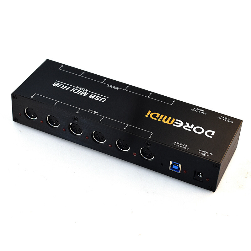 USB3.1 HUB-8 MIDI 6x6 MIDI Interface x2 MIDI Hub Controller 96 Channels Adapter