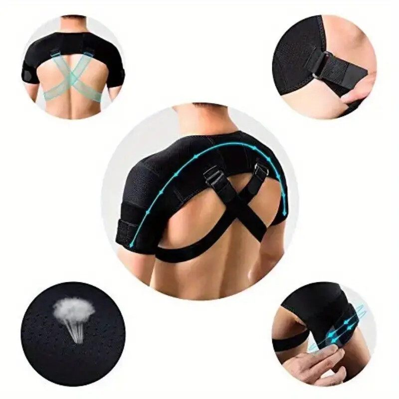 Adjustable Double Shoulder Support Back Posture Corrector Wrap for Pain Relief