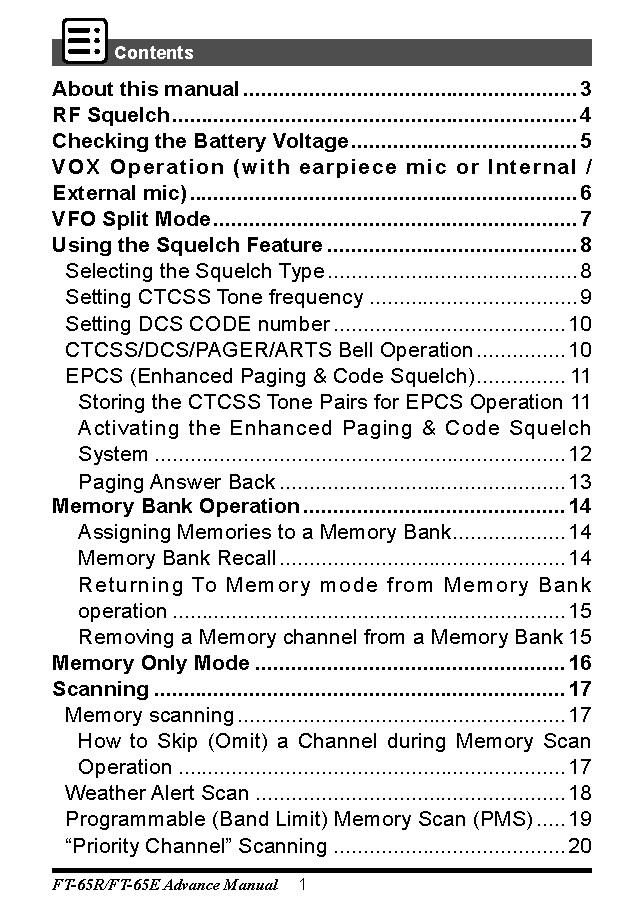Yaesu FT-65RE Advanced Instruction Manual Operating Guide Coil Bound