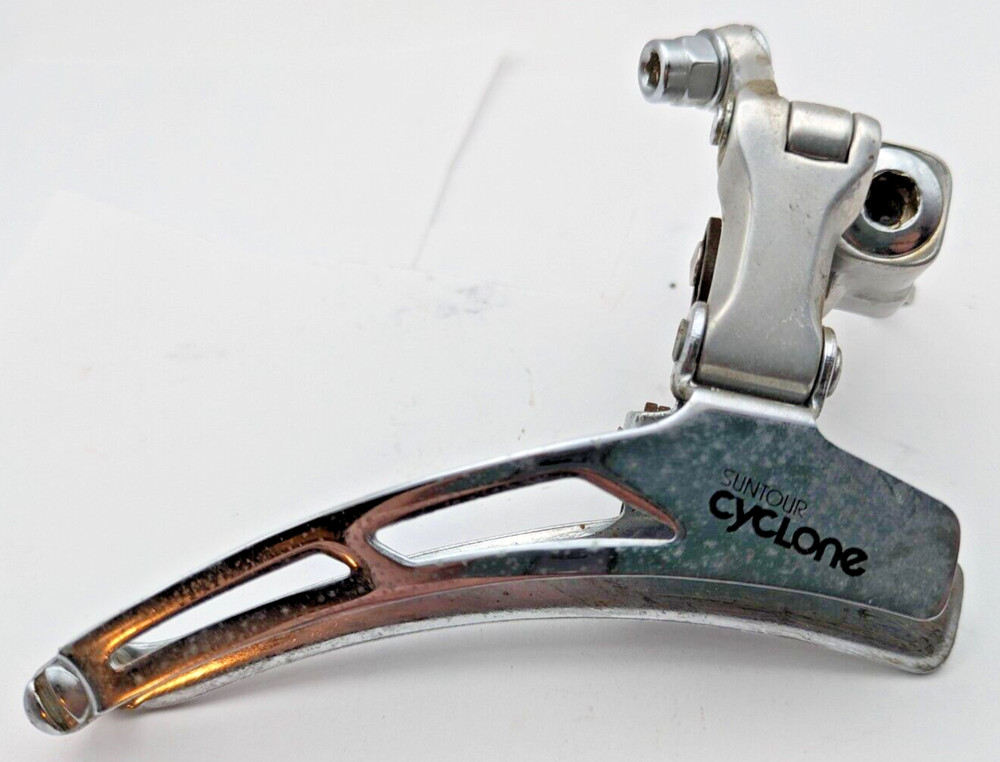 SUNTOUR CYCLONE FRONT DERAILLEUR JAPAN MAEDA 28.6 SILVER BOTTOM PULL