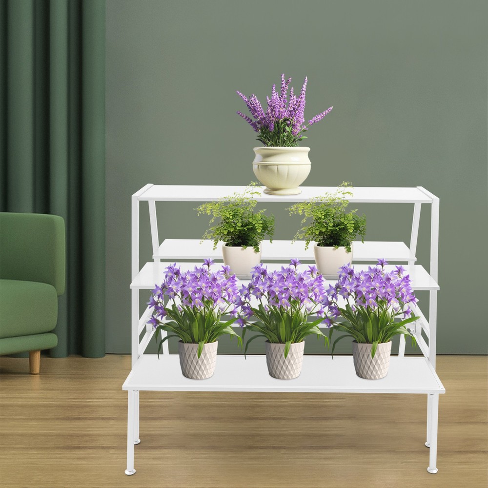 Modern Standing Display Rack, Double Side Clothing Shop Display Tables White