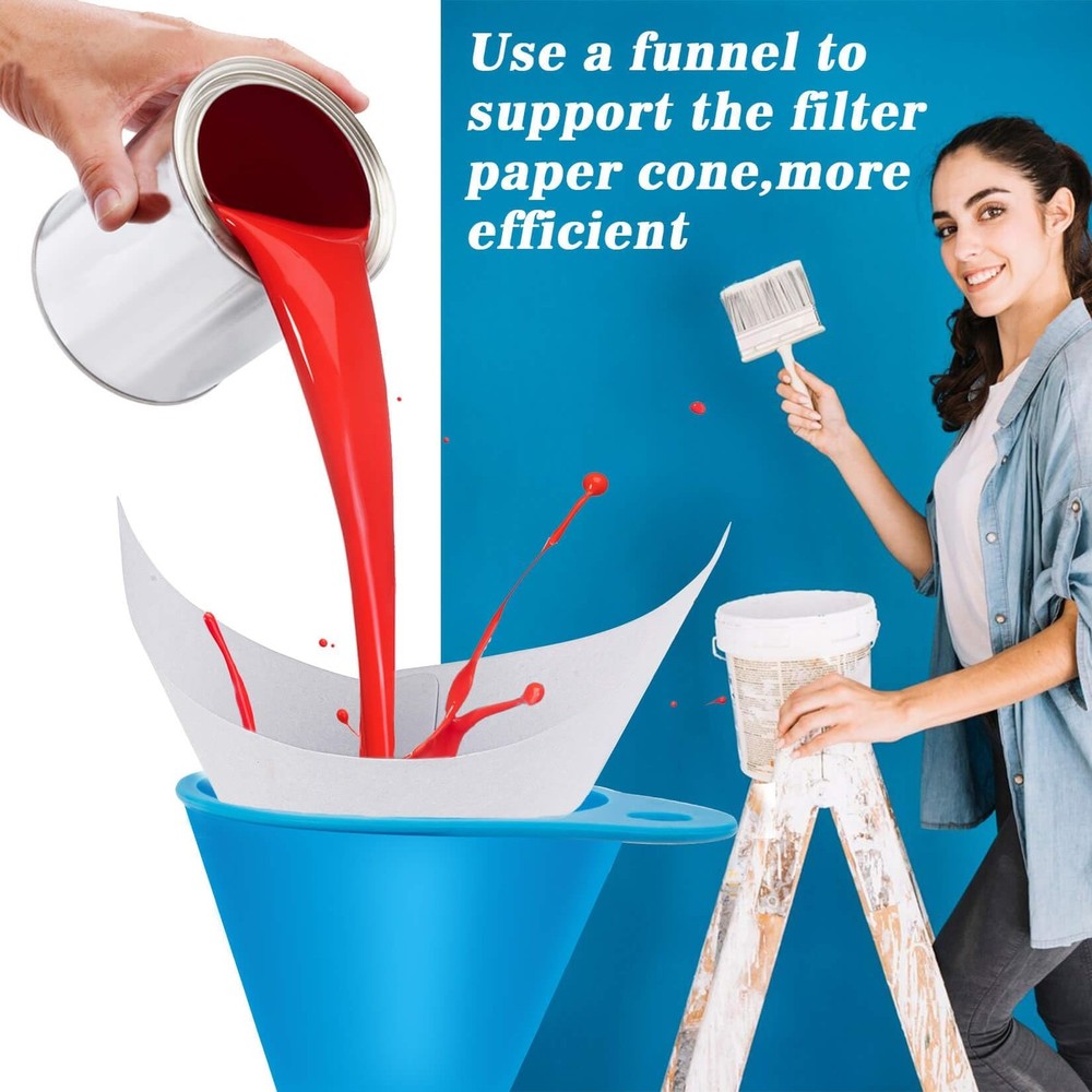 75 Paint Strainers Paper Cone Mixing Cup Strainer Fine Mesh White Funnel Tools