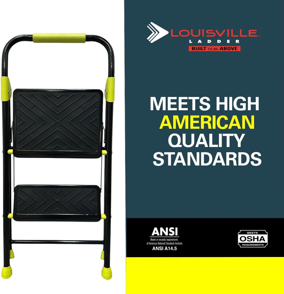 Qwik Step 2 Step Ladder, Step Stool with Anti-Slip Step, 375Lb Load Capacity, L-