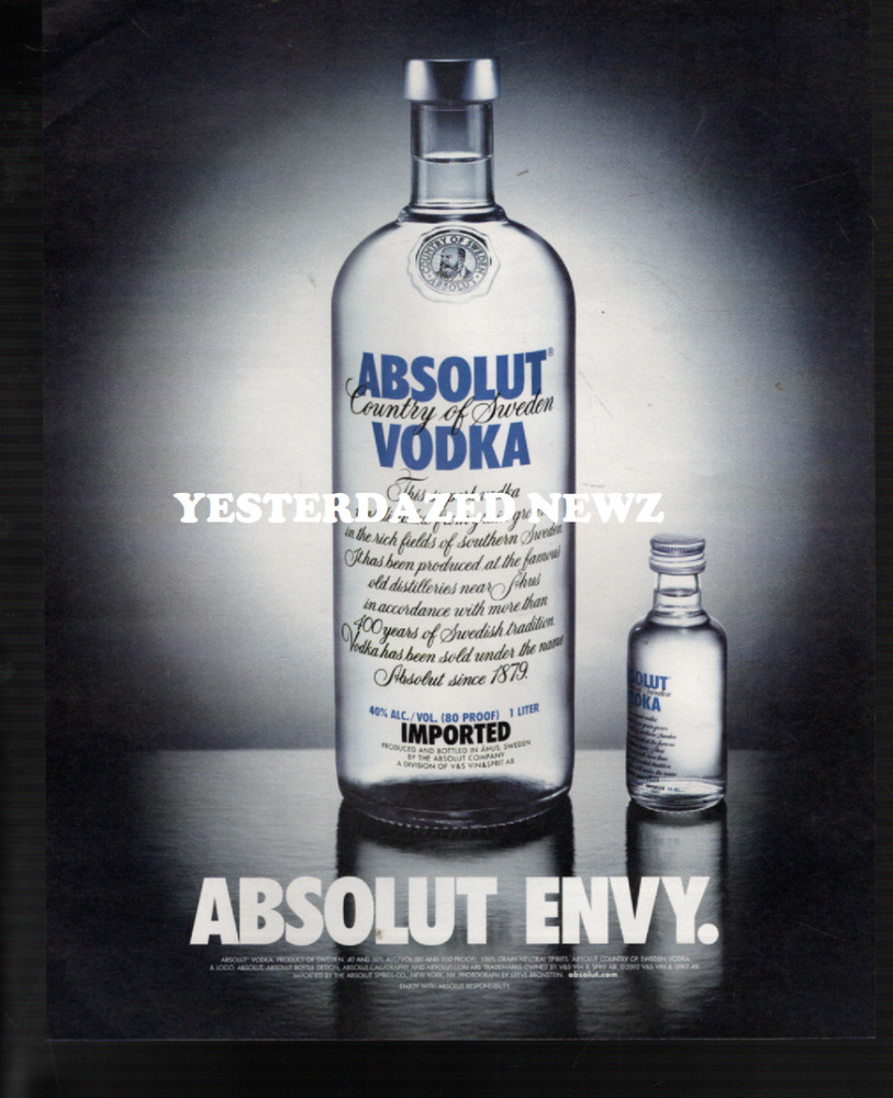 2003 Print Ad for Absolut Vodka "Absolut Envy."