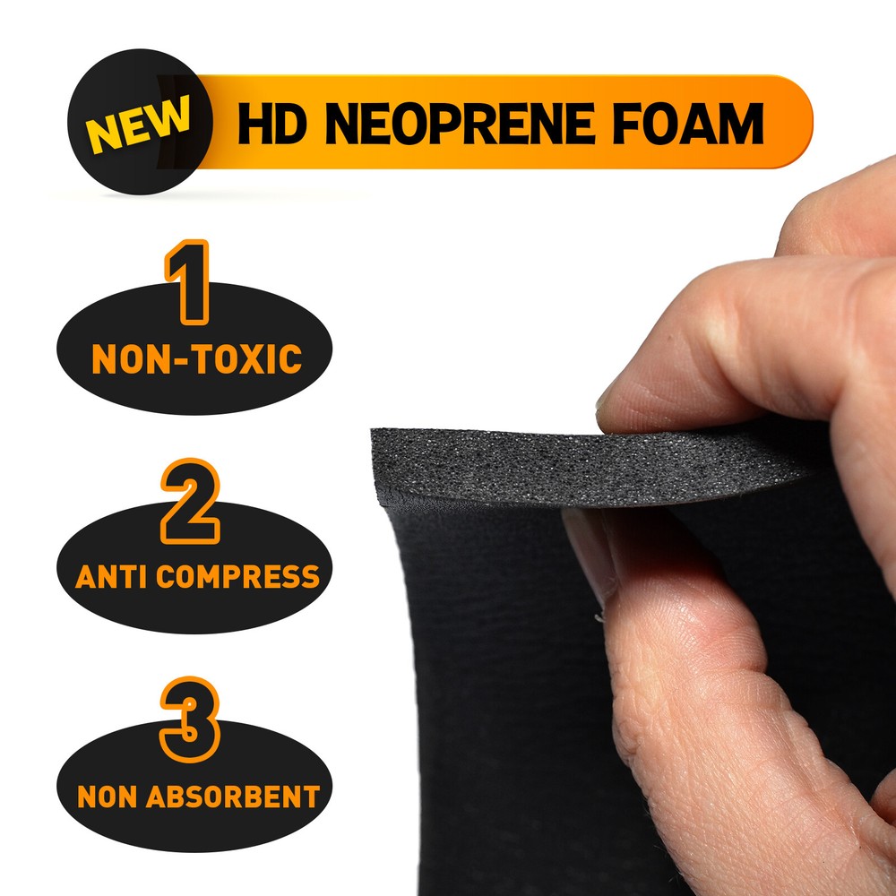 4X Self Adhesive Foam Padding Sheets - 2CM Thick Self Stick Neoprene Insulation