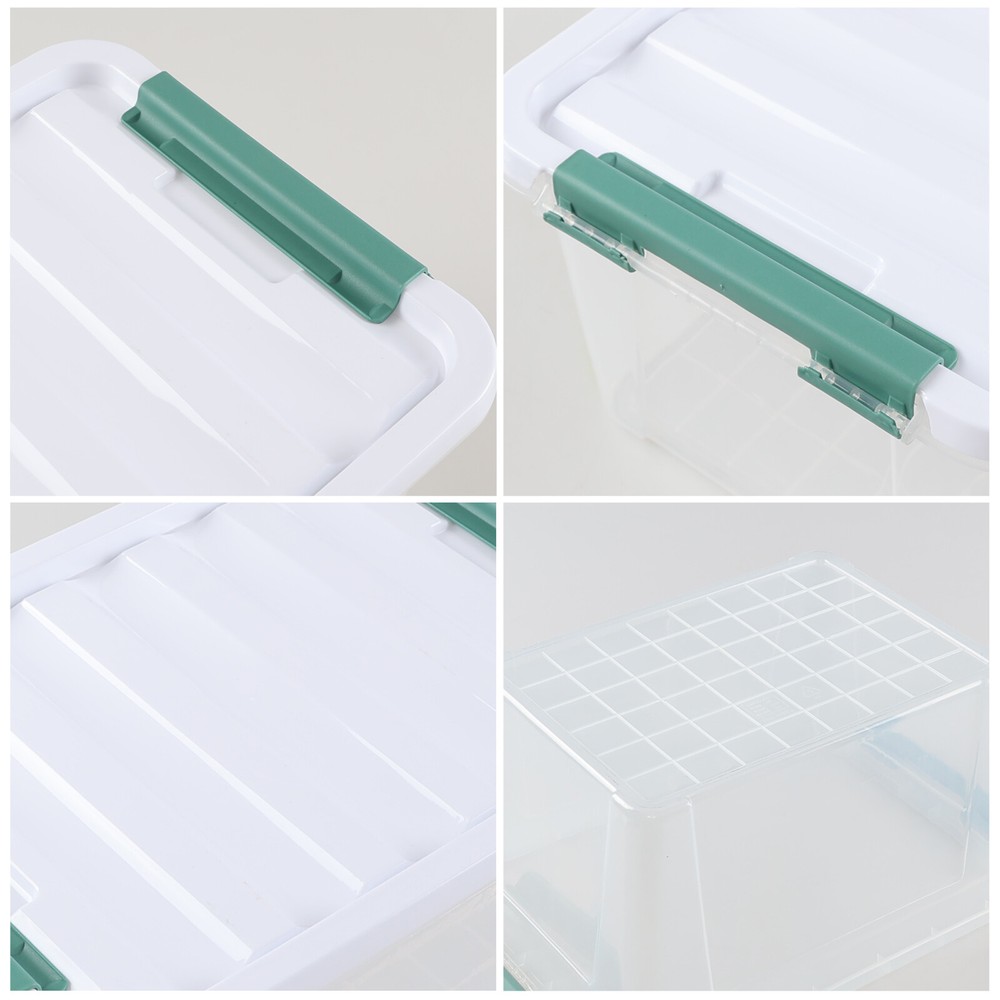 Idotry 4/6Pcaks Stackable Latching Box Plastic Storage Containers Tote, 20 Quart