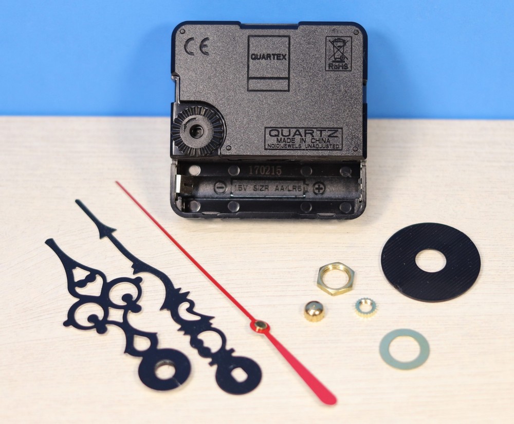 Quartex Quartz Battery Continuous Sweep Clock Movement Non-ticking 3/4" Shaft