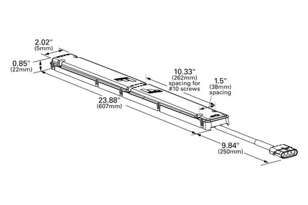 Grote Fontaine 24" Red Rectangular Bolt-on Mount Combination Tail Light Bar