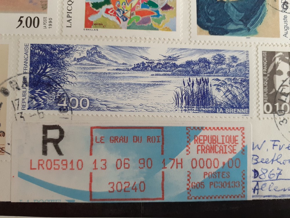 Frankreich - 1980 - R-Brief - mit Einlieferungsschein