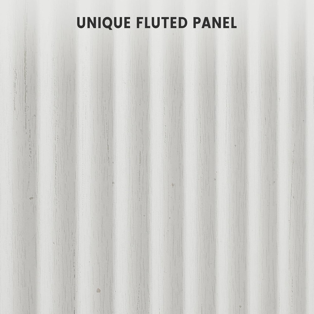 Large Buffet Sideboard Cabinet with 4 Fluted Doors and Storage, Modern Storage