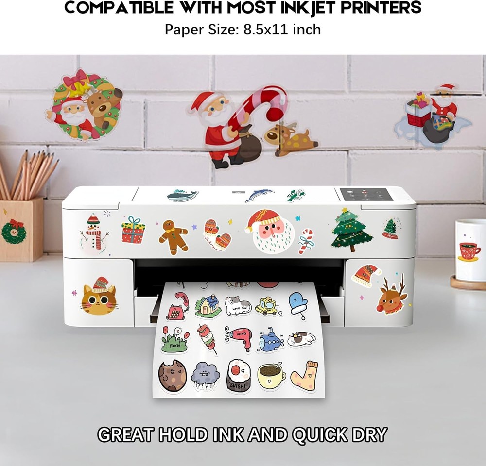 Waterproof Clear Sticker Paper 30 Sheets Inkjet