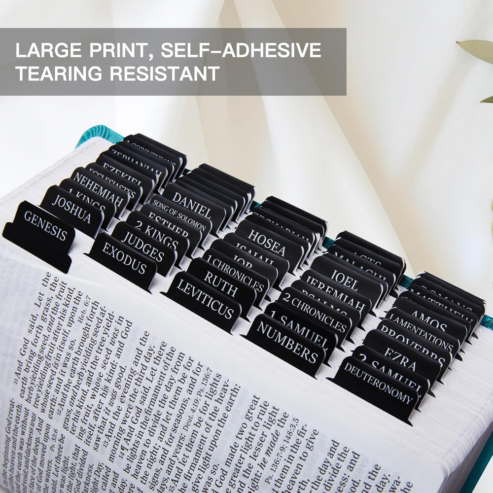 Laminated for Women & Men - Large Print Tabs for Study Bibles, Boho Theme for E