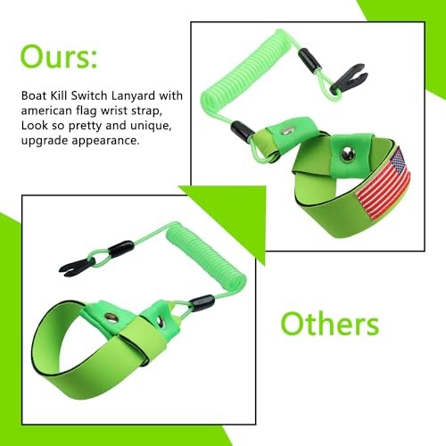 Jet Ski Kill Switch Lanyard Compatible with Yamaha Cut Off Tether Replace Green