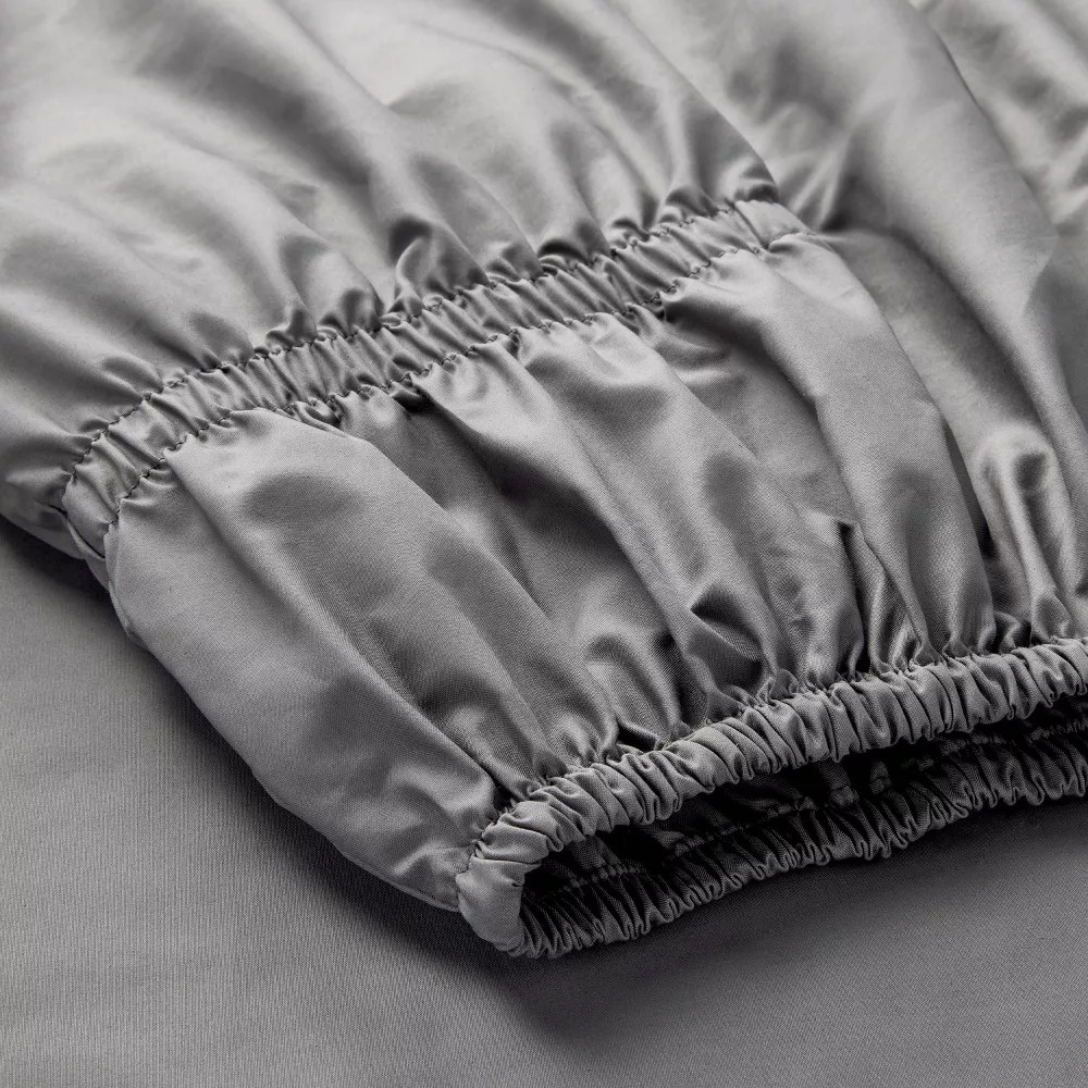 Queen 400 Thread Count Percale Sheet Set Dark Gray - Casaluna