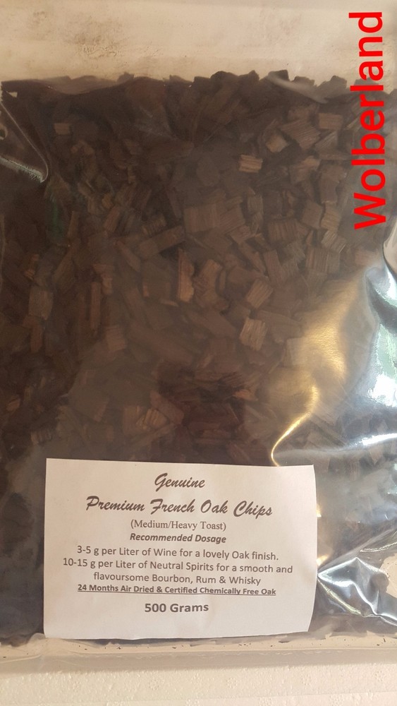 Premium French Oak Chips (Medium/Well Toast) 500 Grams for Spirits,Wine,BeerMead