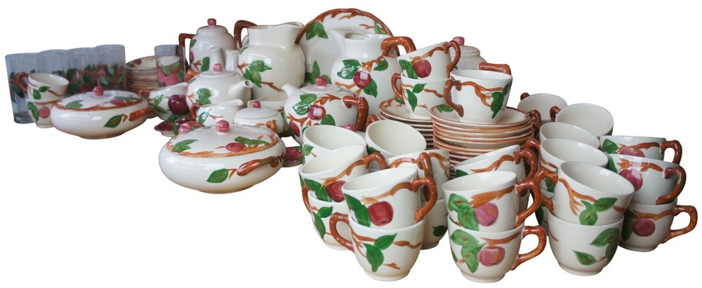120 Piece Vintage Franciscan Apple Pattern Dinnerware Hand Painted USA England